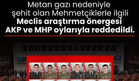 PKK’yı yönetime almak isteyen, AKP MHP bloğu Önergeyi reddetti.