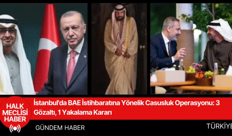 İstanbul'da BAE İstihbaratına Yönelik Casusluk Operasyonu 3 Gözaltı, 1 Yakalama Kararı