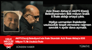AKP'li Elazığ Belediyesi'nde İhale Skandalı Aziz İhsan Aktaş'a 808 Milyon TL'lik Usulsüz İhale