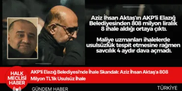 AKP'li Elazığ Belediyesi'nde İhale Skandalı Aziz İhsan Aktaş'a 808 Milyon TL'lik Usulsüz İhale