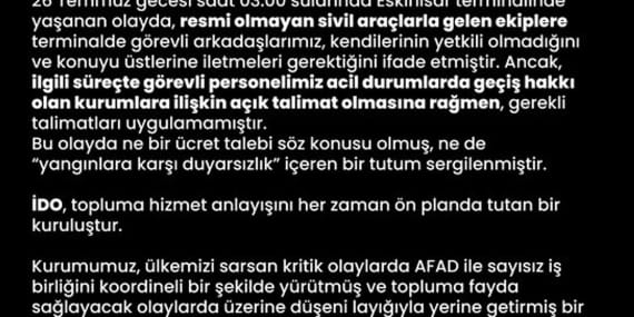 İDO’dan Yangın Skandalı